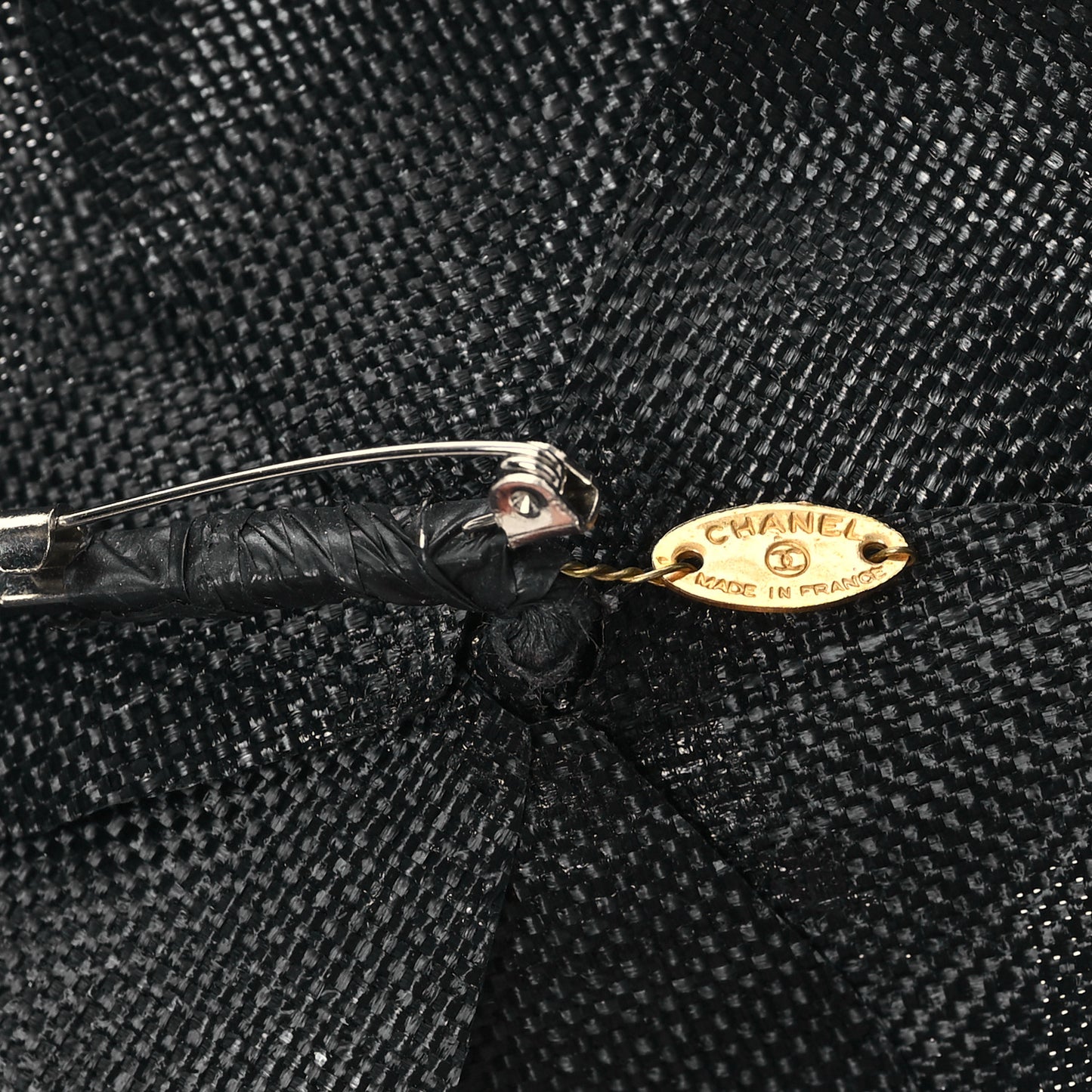 Fabric Camellia Brooch Black