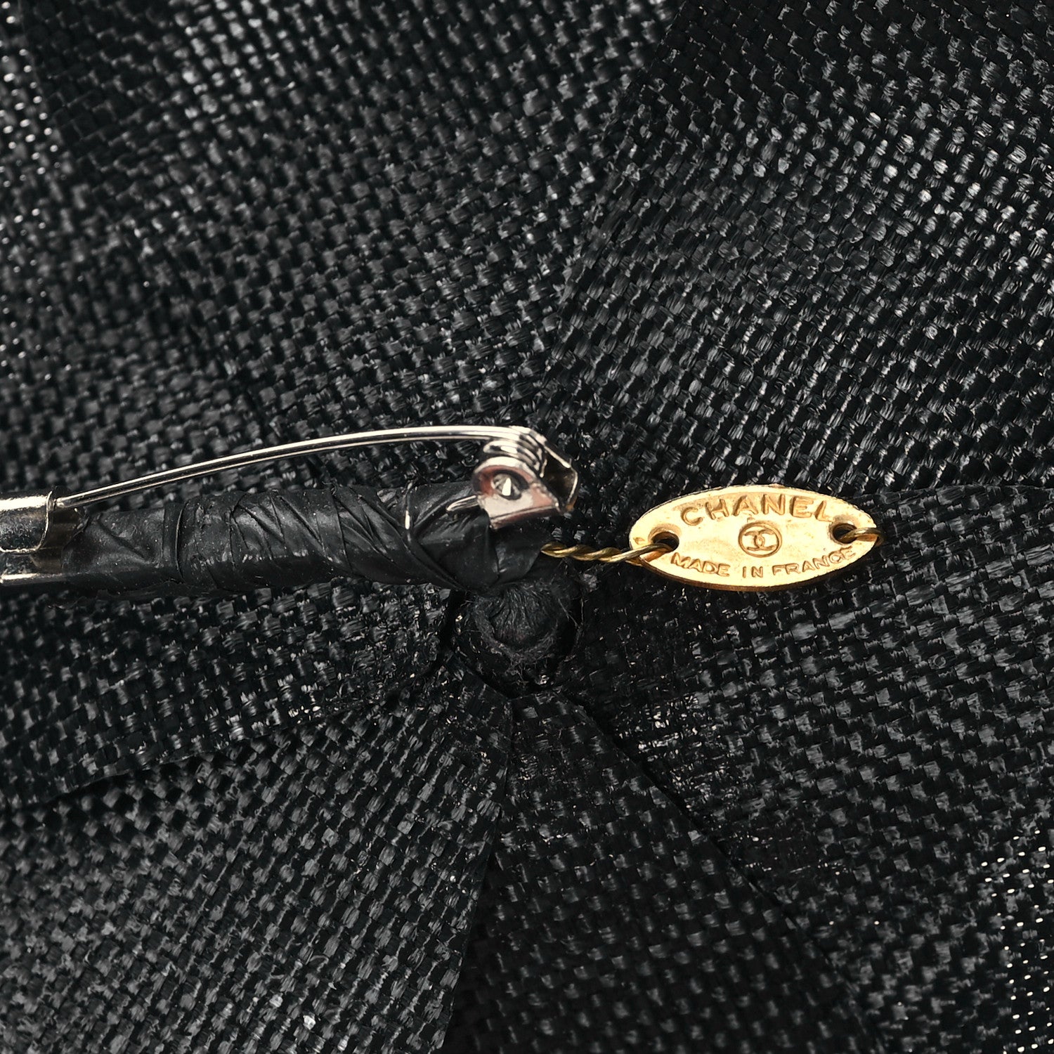 Chanel Fabric Camellia Brooch Black 3 of 3