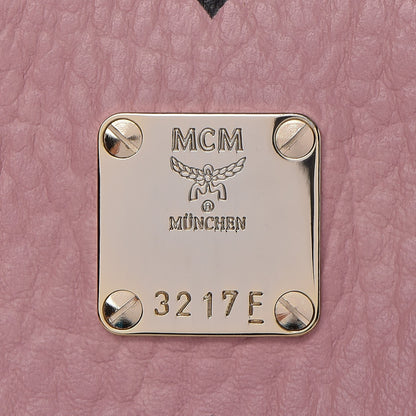 MCM Visetos Medium Anya Zip Top Shopper Tote Pink 9 of 14