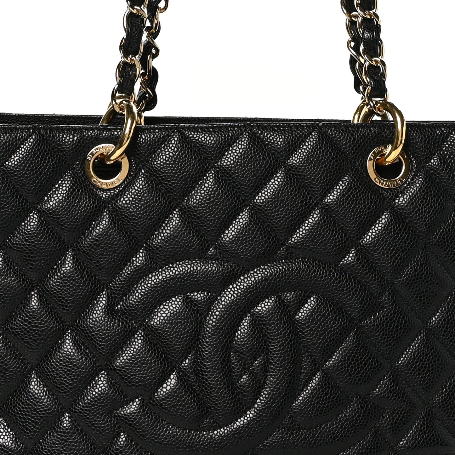 Caviar Quilted Grand Shopping Tote GST Black
