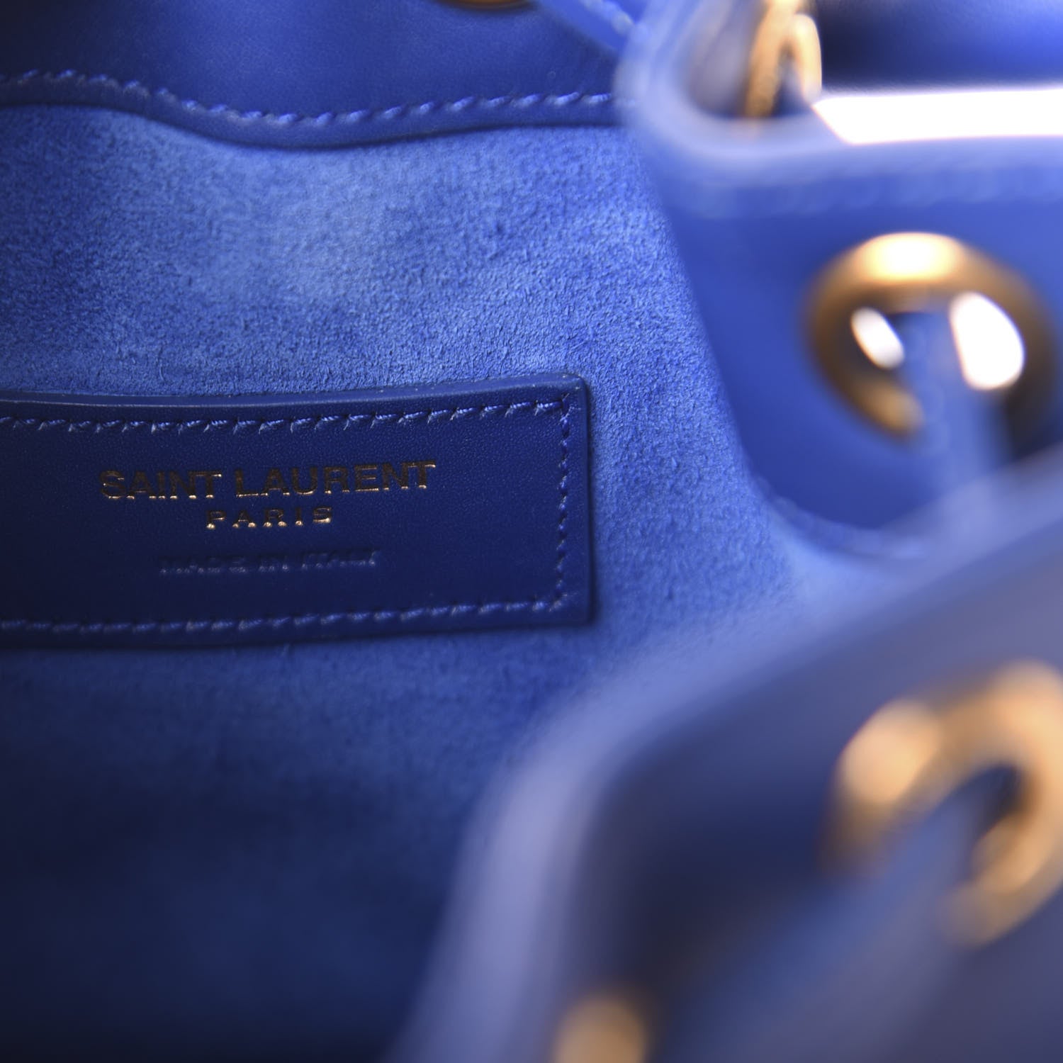 Saint Laurent Calfskin Small Emmanuelle Bucket Bag Blue Marjorelle 8 of 11