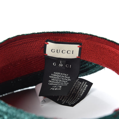 Gucci Raffia Web Visor L Green Red 5 of 6