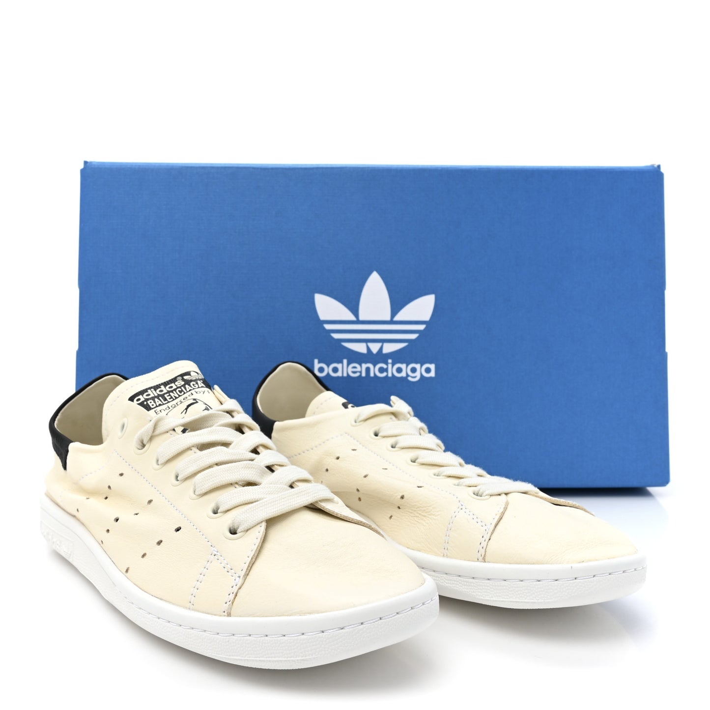 X ADIDAS Calfskin Womens Stan Smith Sneakers 39 Off White Black