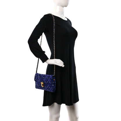 Prada Tessuto Nylon Jacquard Floral Print Shoulder Bag Bleu 3 of 8