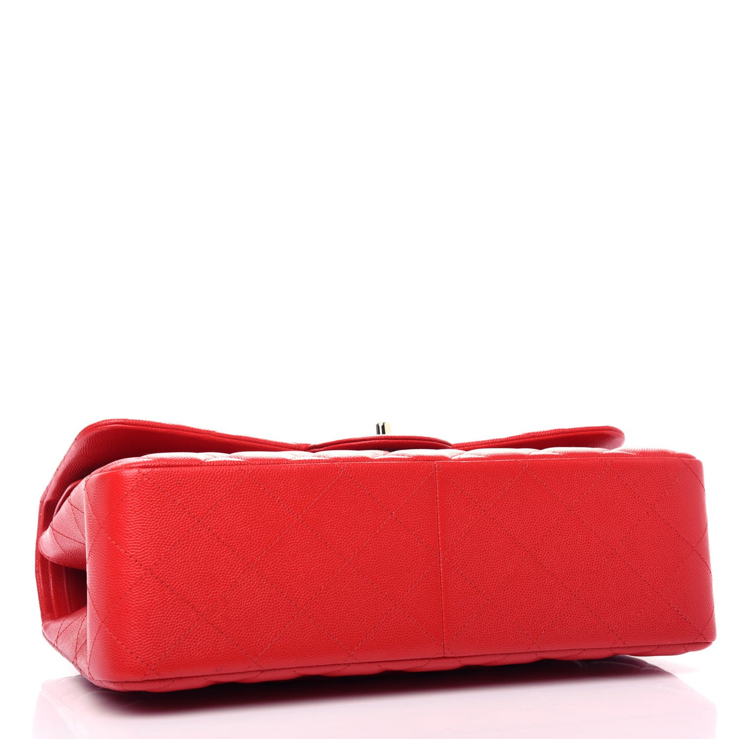 Caviar Quilted Jumbo Double Flap Red