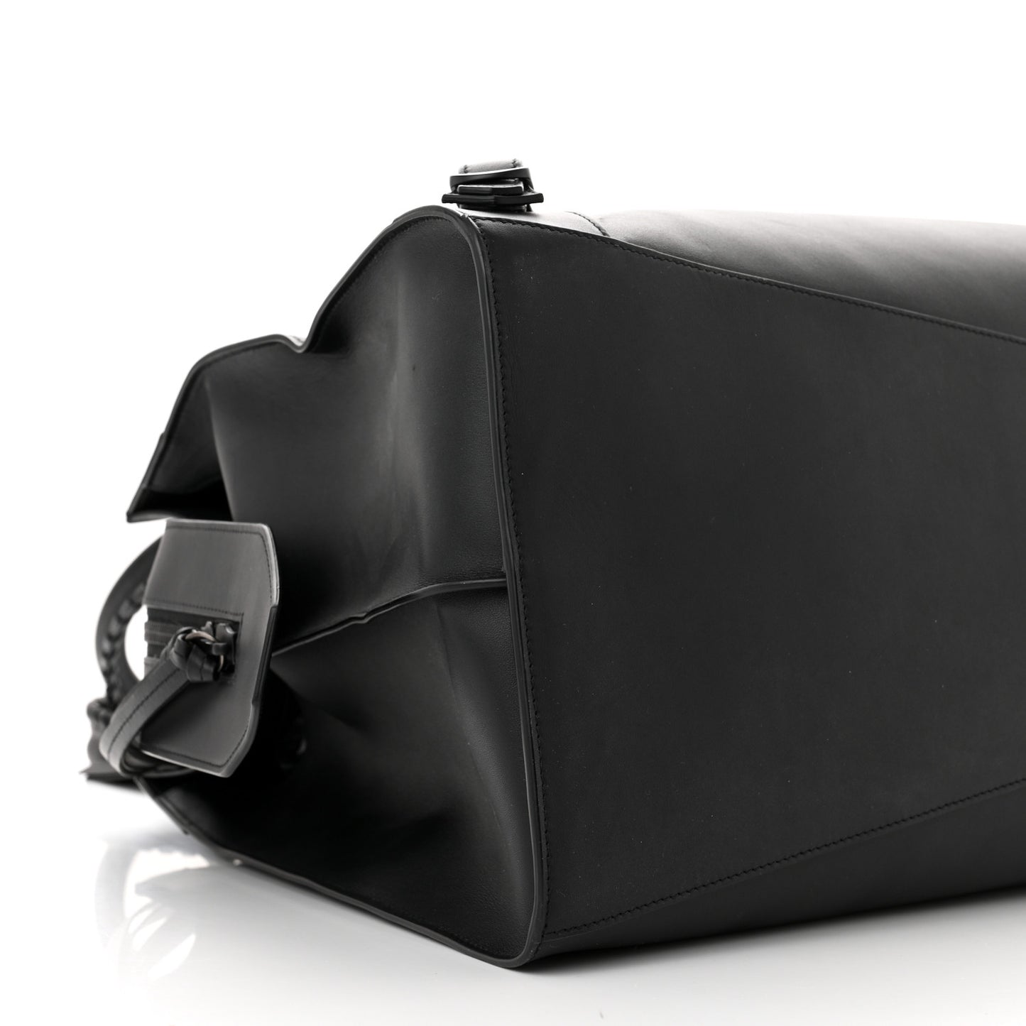 Smooth Calfskin Neo Classic Black Hardware Large Top Handle Bag Black