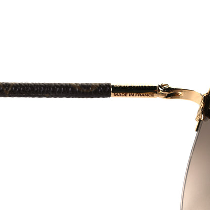Louis Vuitton Monogram Petite Viola Pilote Aviator Sunglasses Z0571U Brown 5 of 7