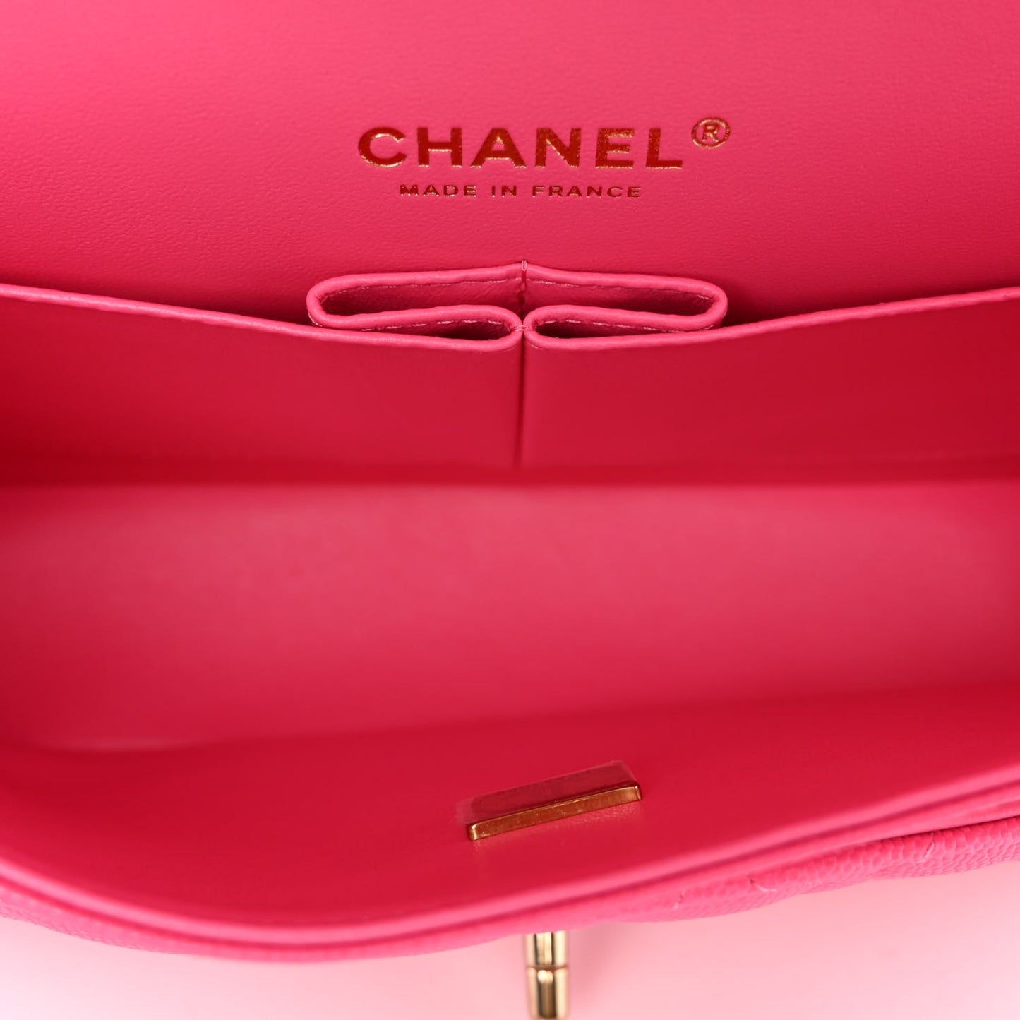Caviar Quilted Medium Double Flap Pink
