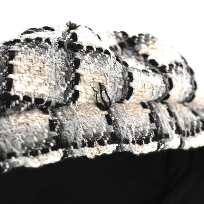 Chanel Cotton Tweed CC Beret S White Black Multicolor 9 of 11