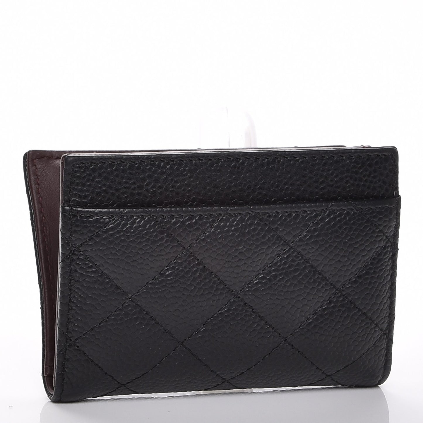 Caviar Quilted Card Holder Wallet Black