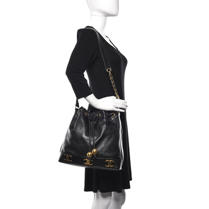 Chanel Lambskin CC Drawstring Shoulder Bag Black 2 of 17