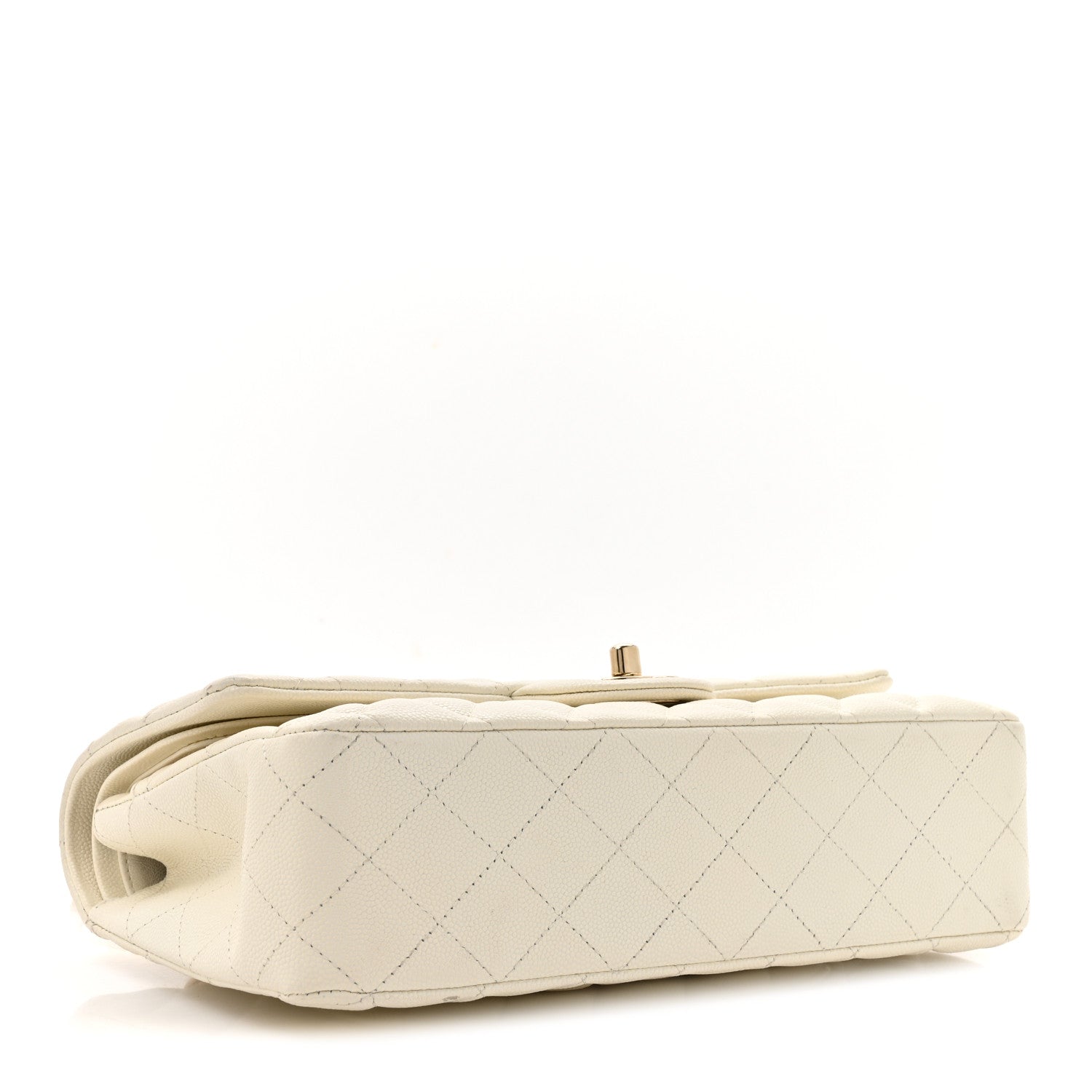 Chanel Caviar Quilted Medium Double Flap White 4 of 14