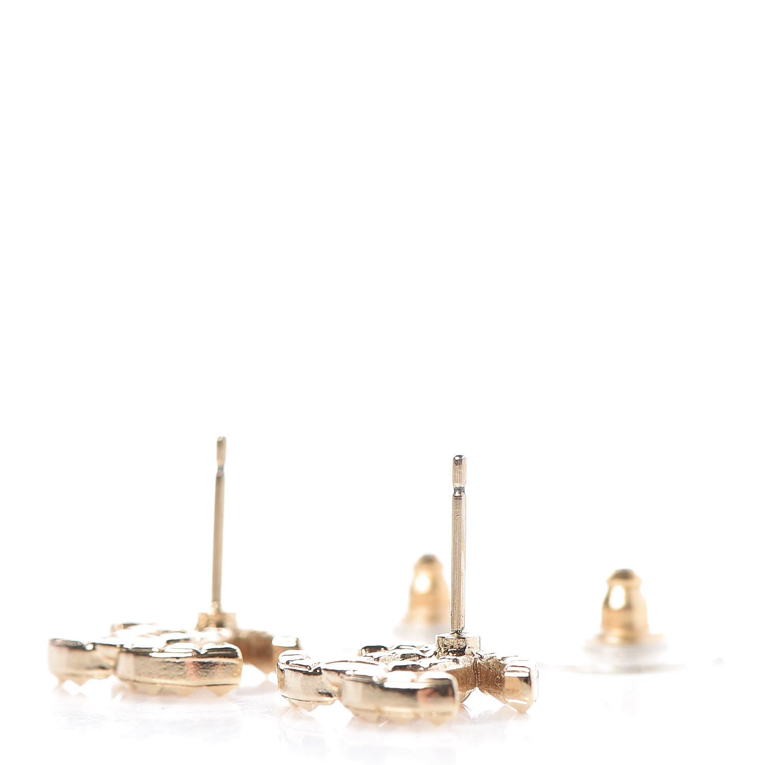 Chanel Studded CC Earrings Gold 3 of 5