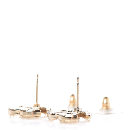 Chanel Studded CC Earrings Gold 3 of 5