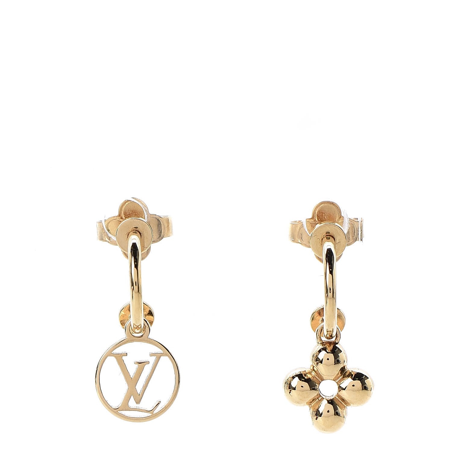 Louis Vuitton Brass Blooming Earrings Gold 1 of 4
