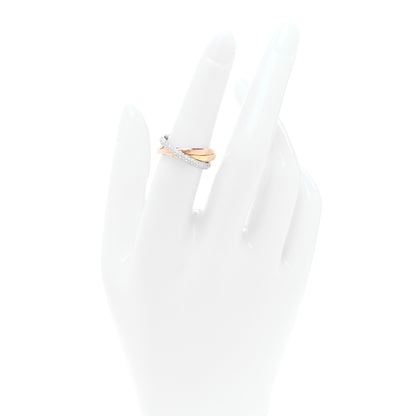 Cartier 18K White Yellow Pink Gold Diamond Small Trinity Paved Ring 52 6 2 of 4