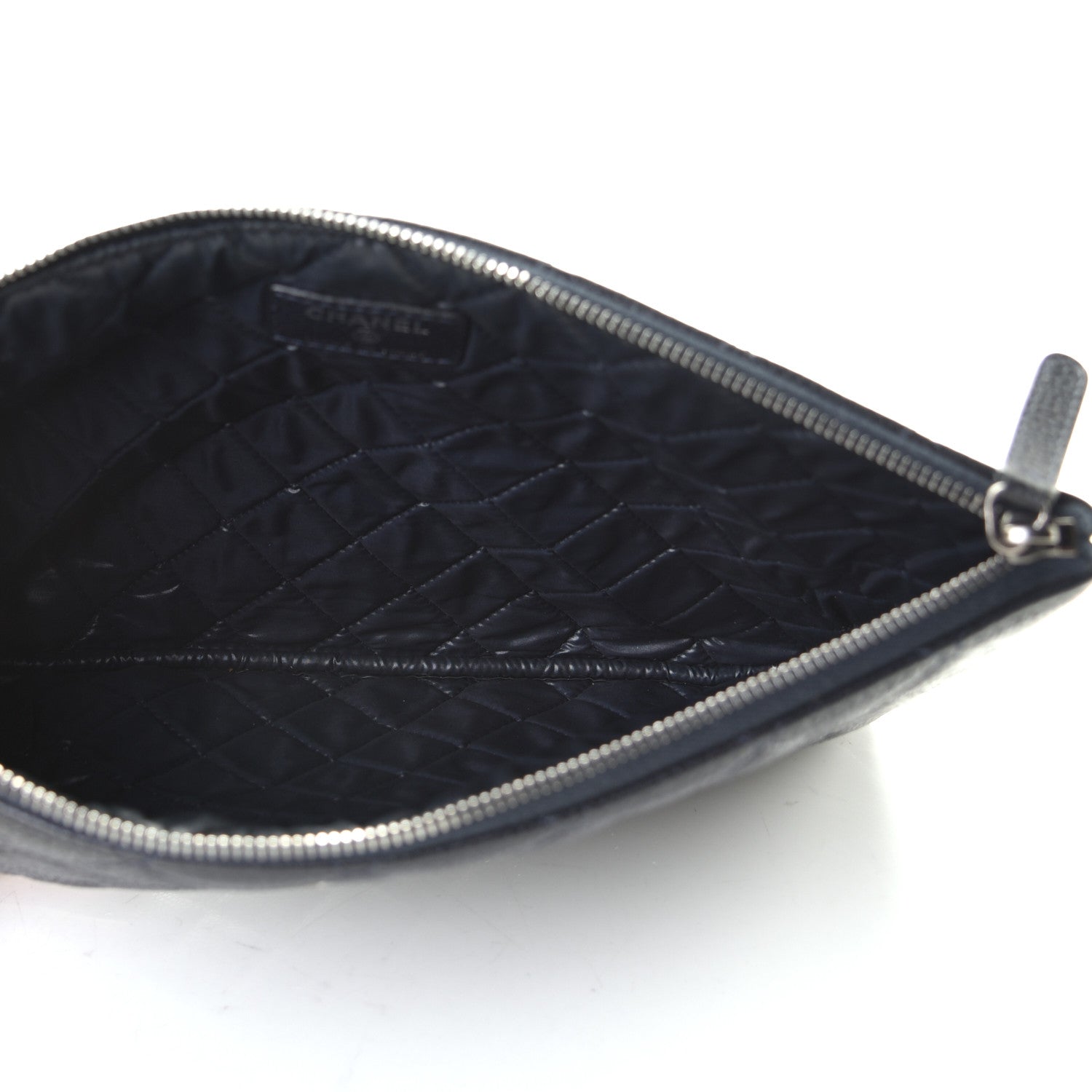 Chanel Caviar Quilted Medium Cosmetic Case Navy 4 of 5
