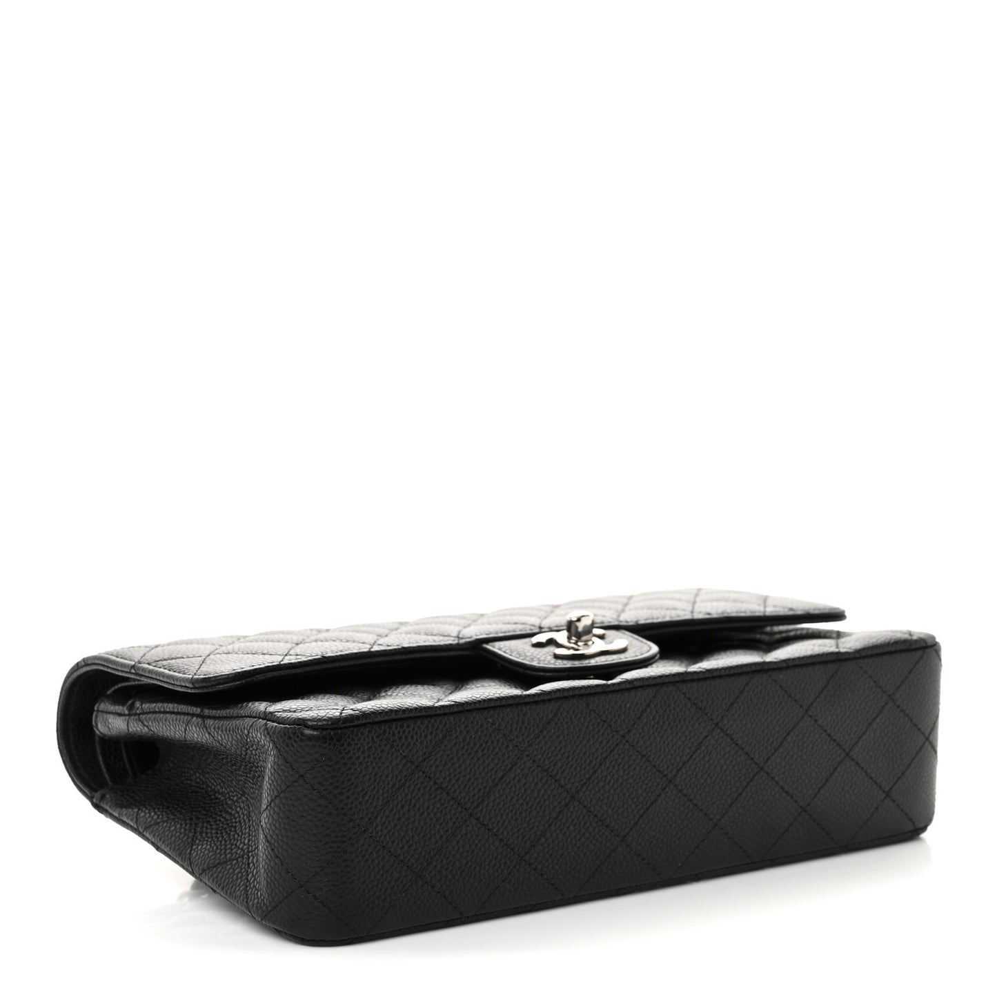 Caviar Quilted Medium Double Flap Black