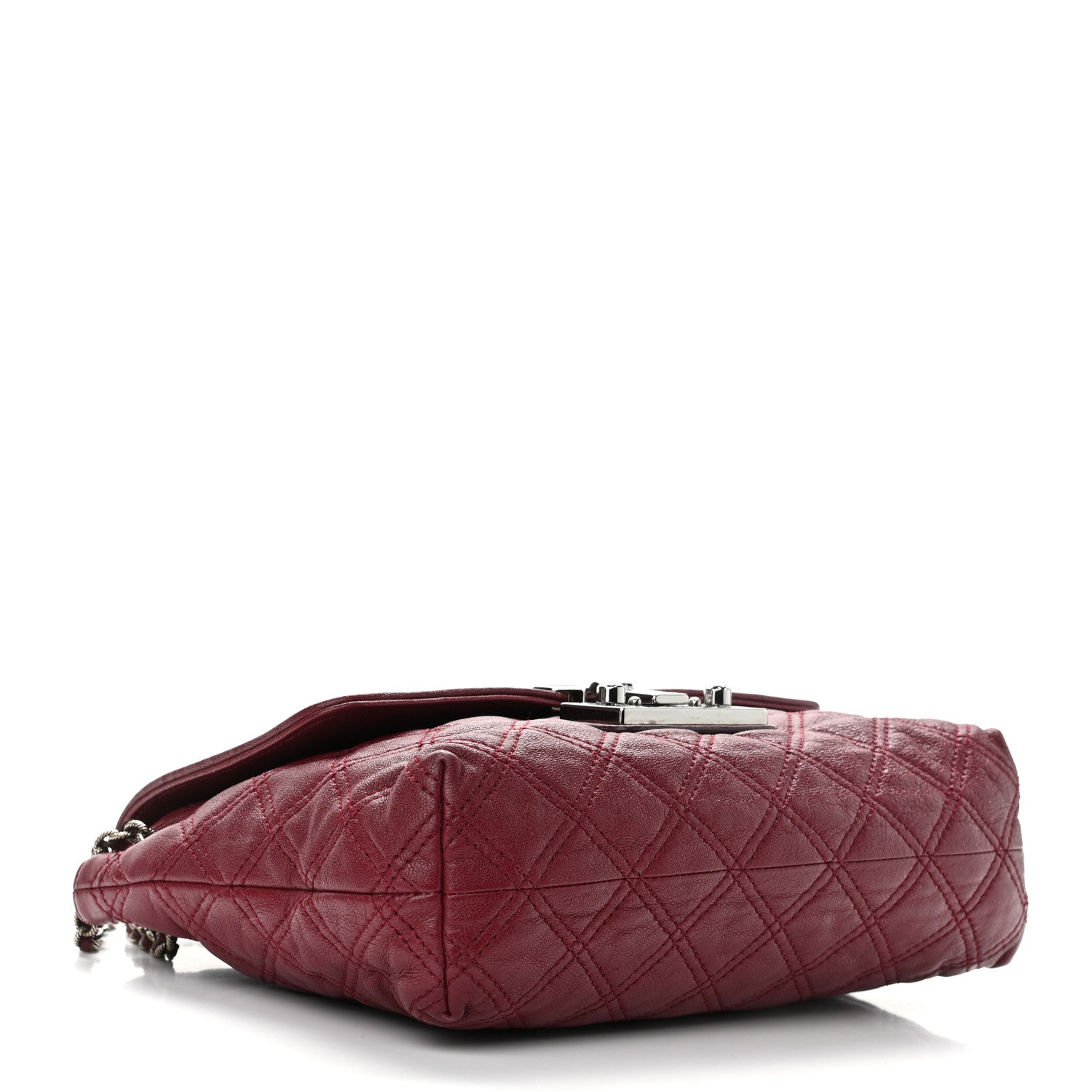 Marc Jacobs Lacquered Lambskin Quilted The Large Single Flap Bordeaux 4 of 15