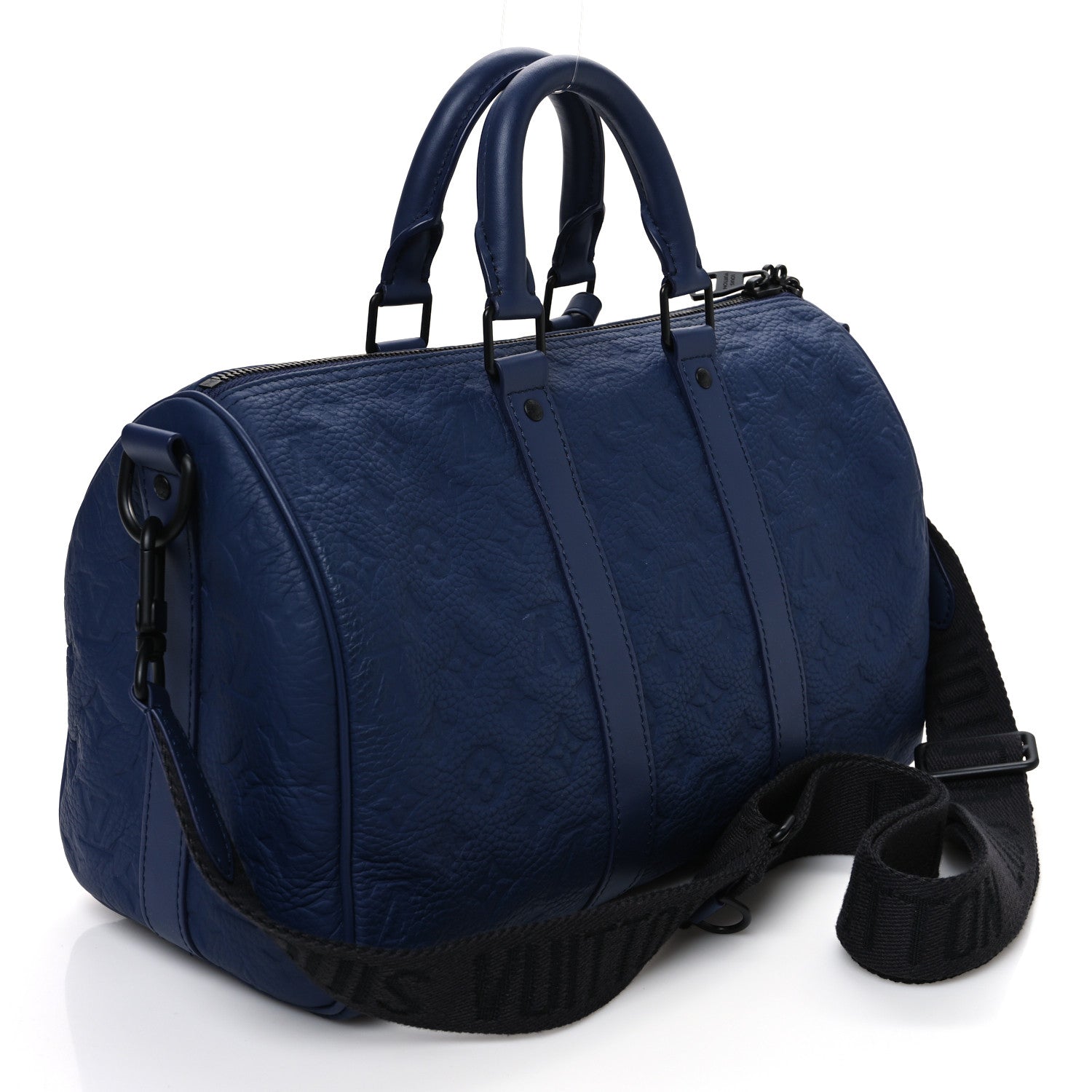 Louis Vuitton Monogram Taurillon Keepall Bandouliere 35 Blue 3 of 12