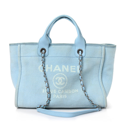 Chanel Mixed Fibers Small Deauville Tote Light Blue 1 of 13