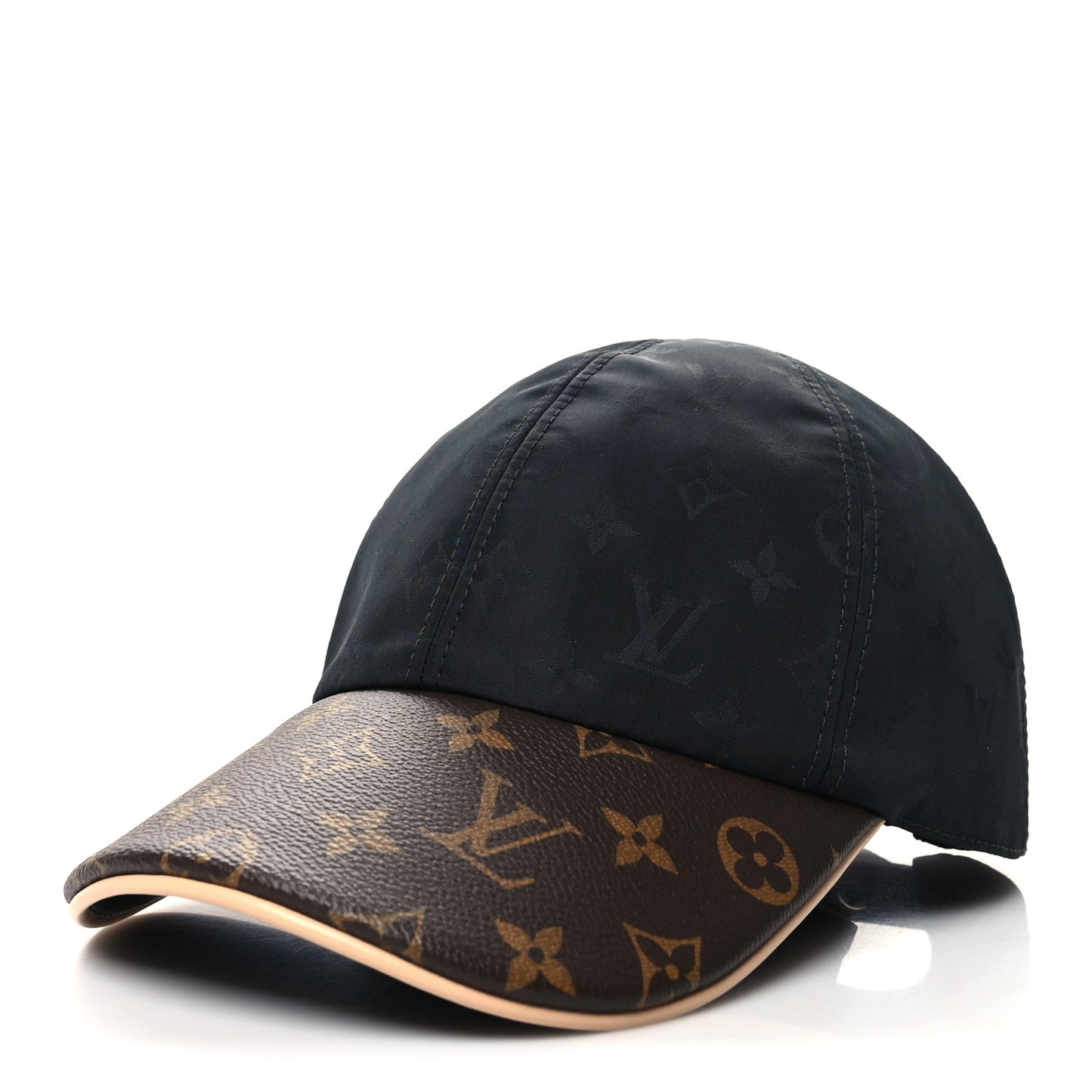 Polyester Silk Monogram LV Get Ready Cap M Black