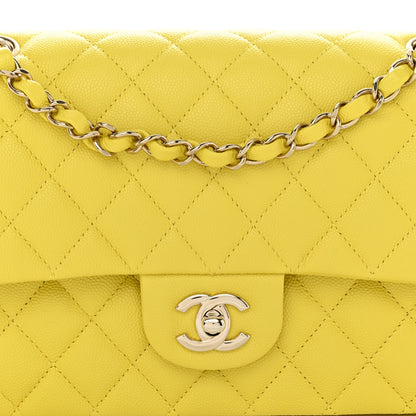 Chanel Caviar Quilted Medium Double Flap Yellow 8 of 11