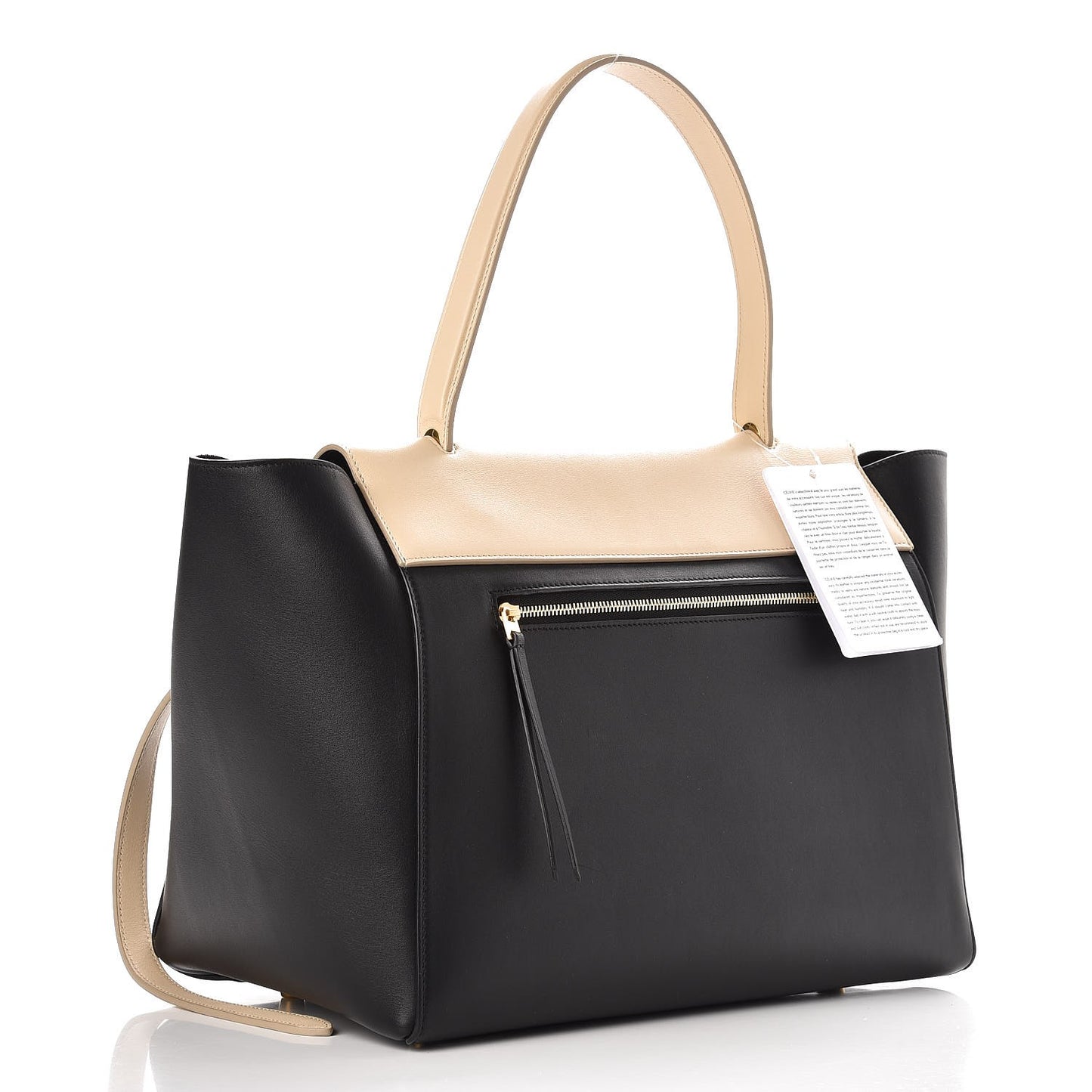 Smooth Calfskin Small Bi-Color Belt Bag Black Cream