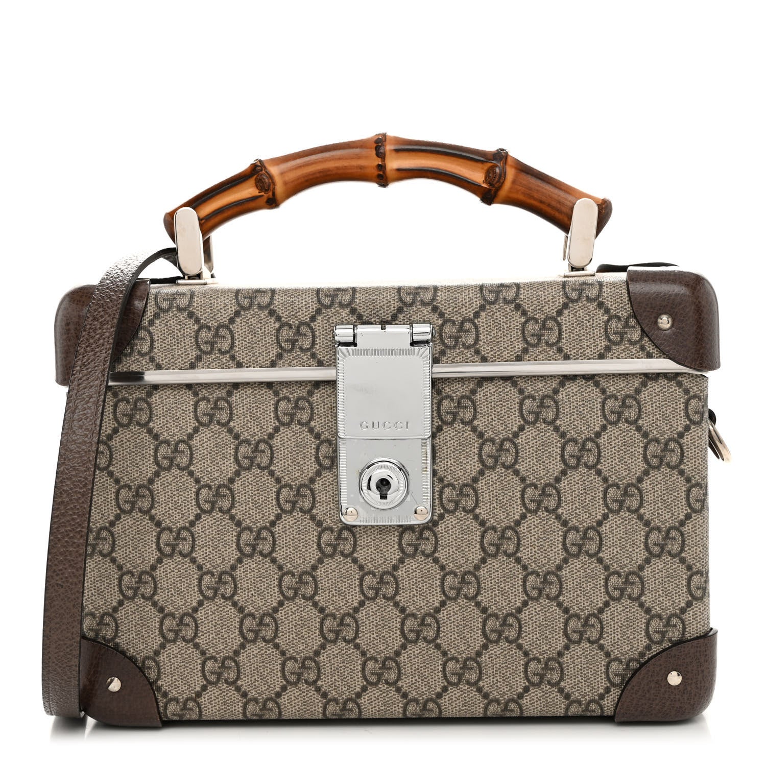 Gucci GG Supreme Monogram Globe-Trotter Beauty Case Brown 1 of 10