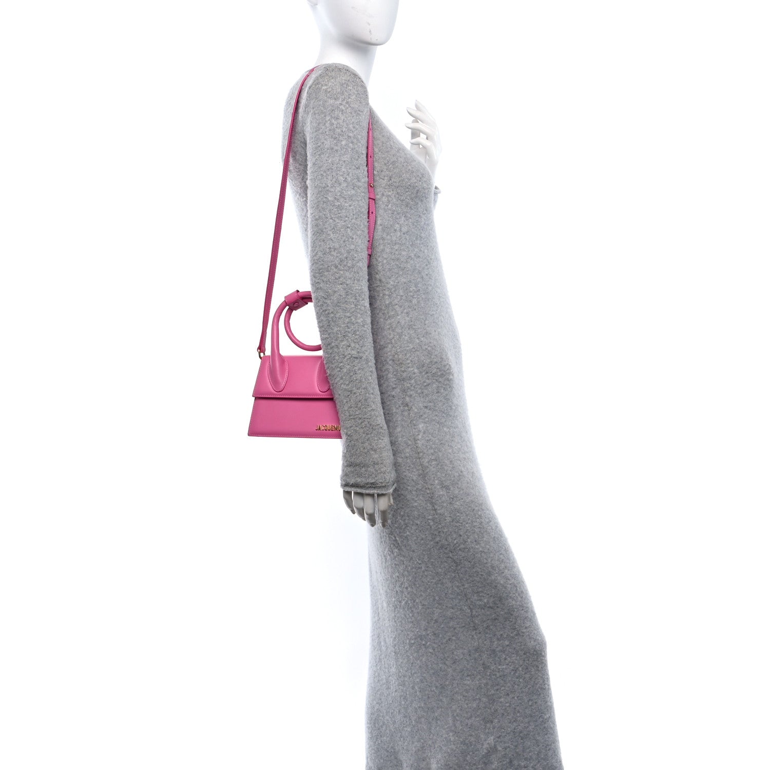 Jacquemus Calfskin Le Chiquito Noeud Dark Pink 2 of 9