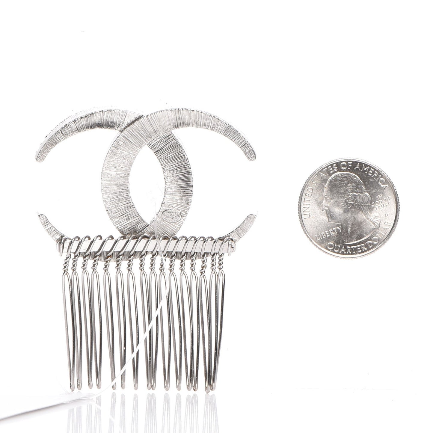 Crystal Dubai CC Hair Comb Pin Grey Silver