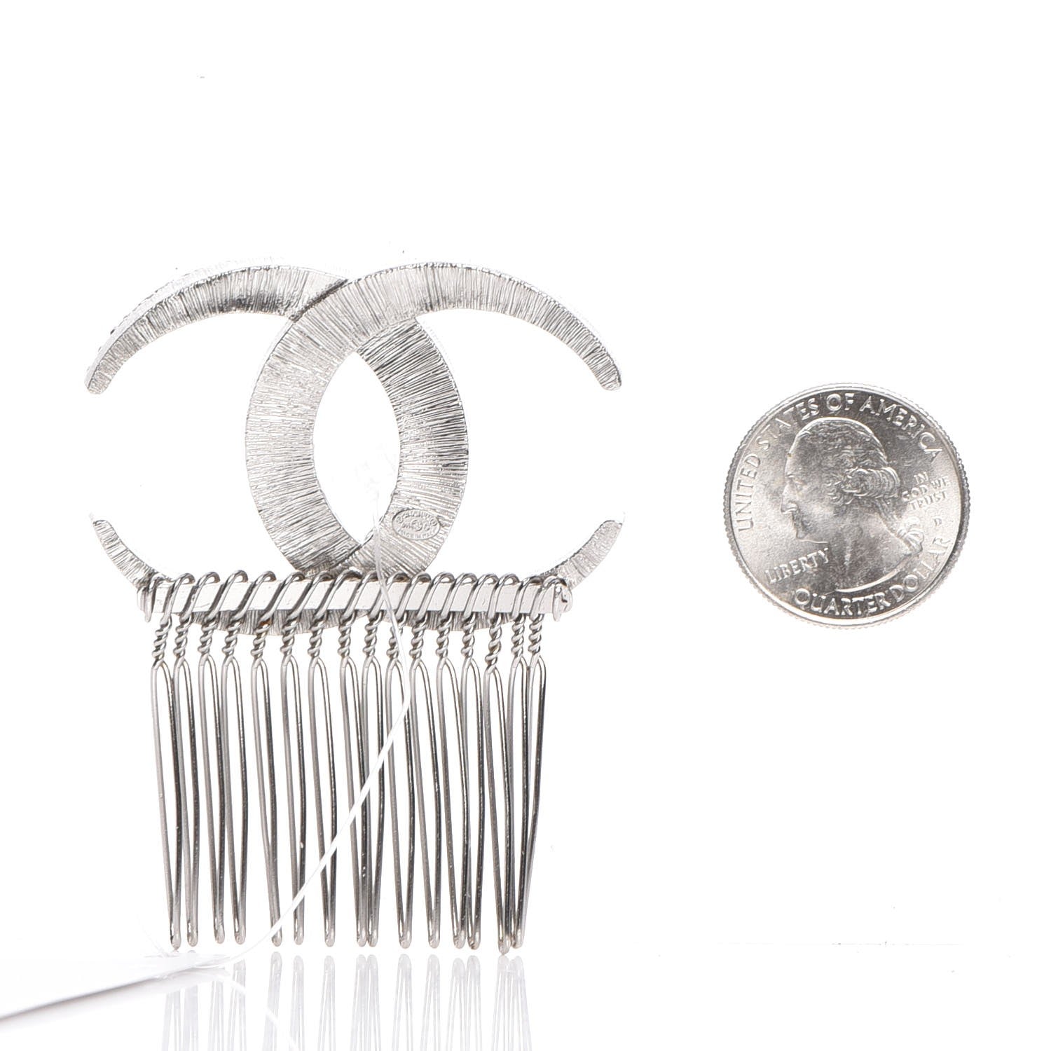 Chanel Crystal Dubai CC Hair Comb Pin Grey Silver 2 of 3