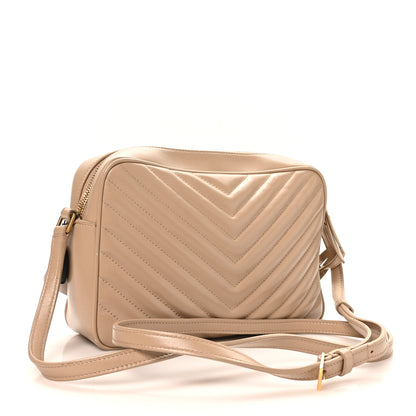 Saint Laurent Calfskin Matelasse Monogram Lou Camera Bag Dark Beige 3 of 12