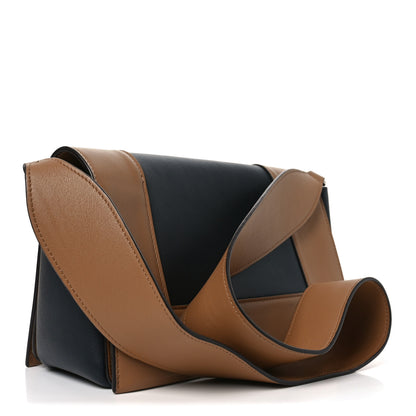 Celine Shiny Smooth Calfskin Medium Frame Shoulder Bag Tan Navy 3 of 9