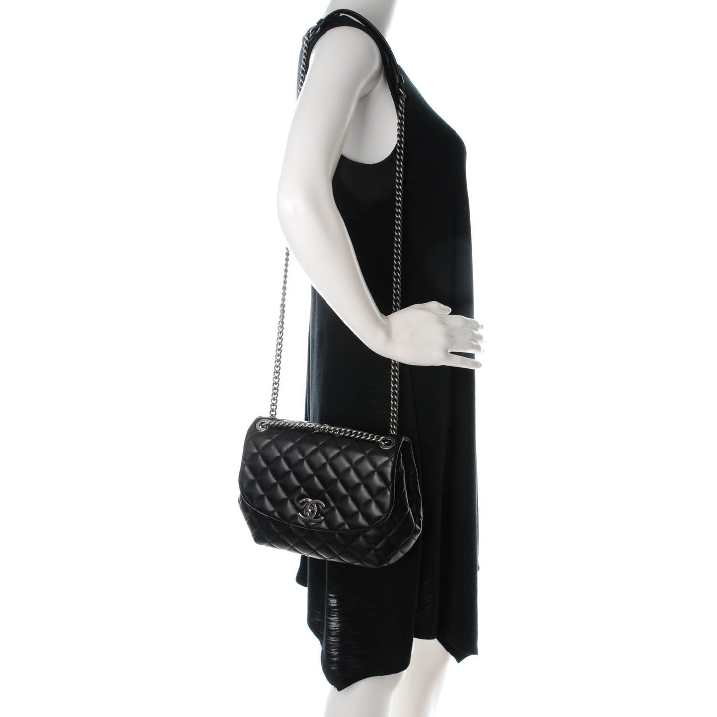 Lambskin Quilted Small Daily Supple Flap Black