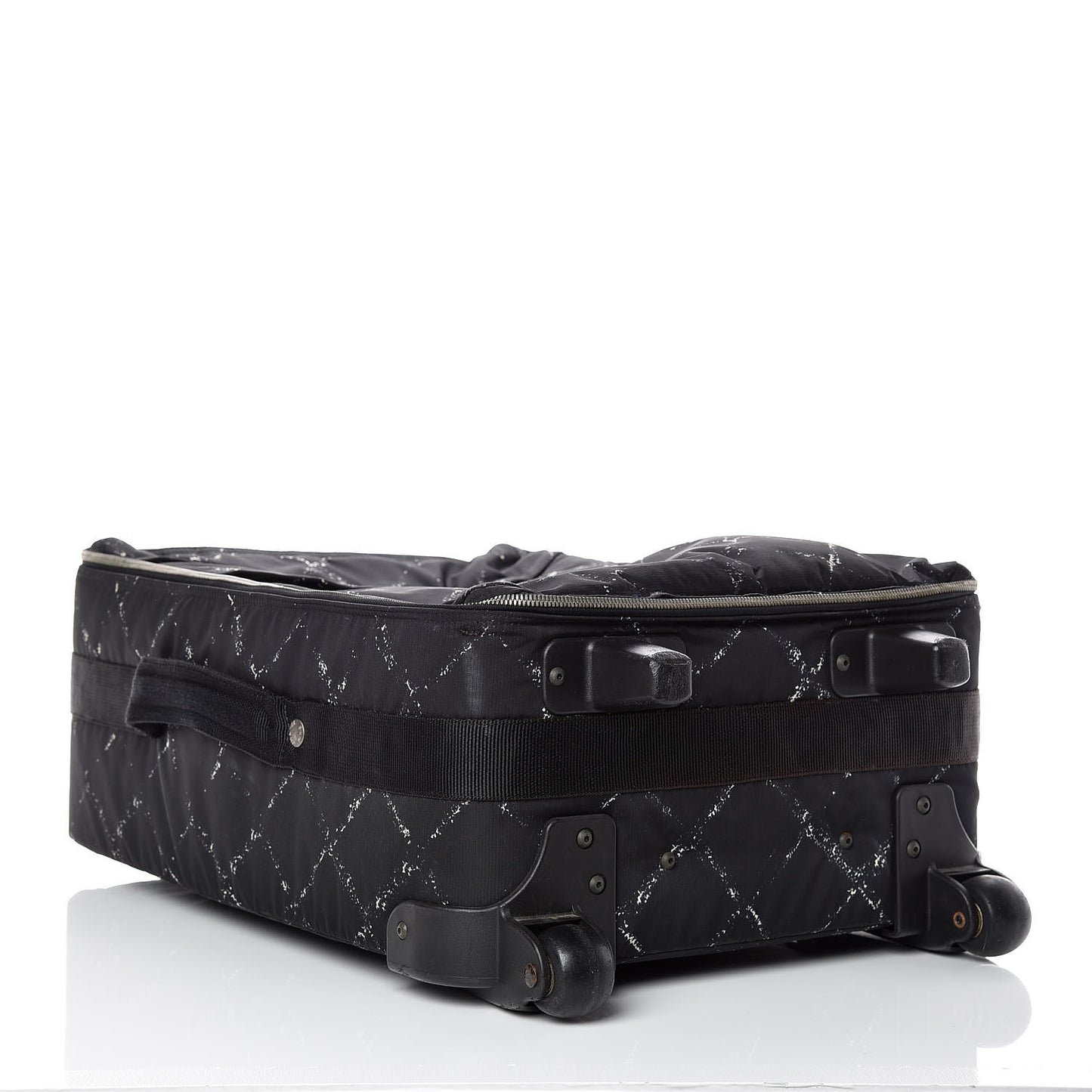 Nylon Travel Trolley Rolling Luggage Black