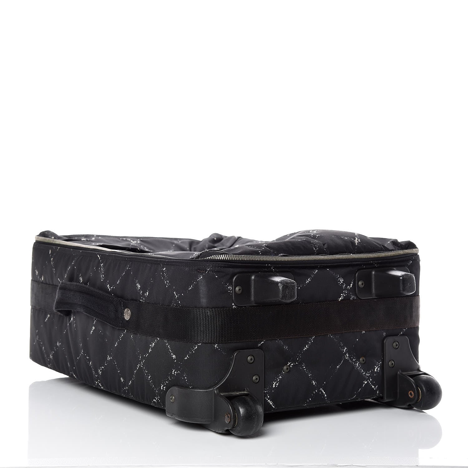 Chanel Nylon Travel Trolley Rolling Luggage Black 4 of 27