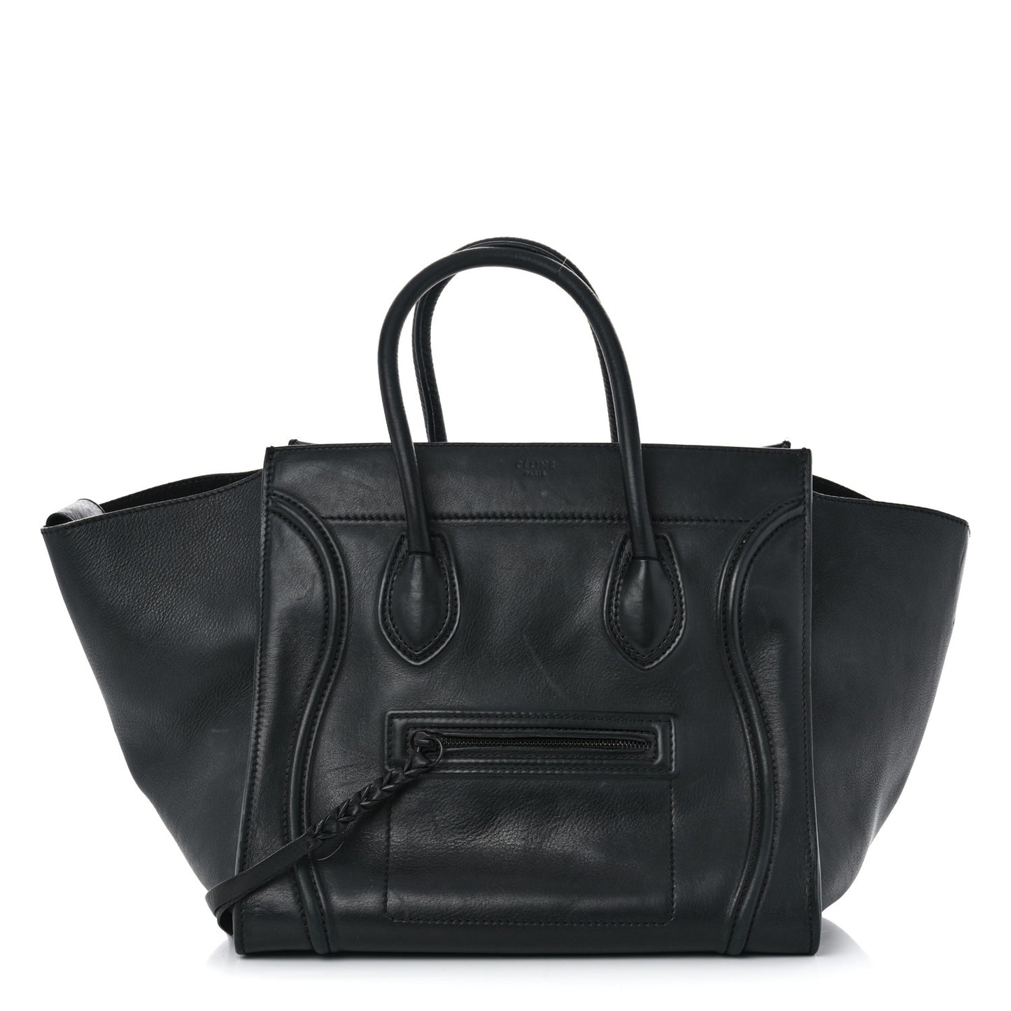 Supple Calfskin Medium Phantom Luggage Black