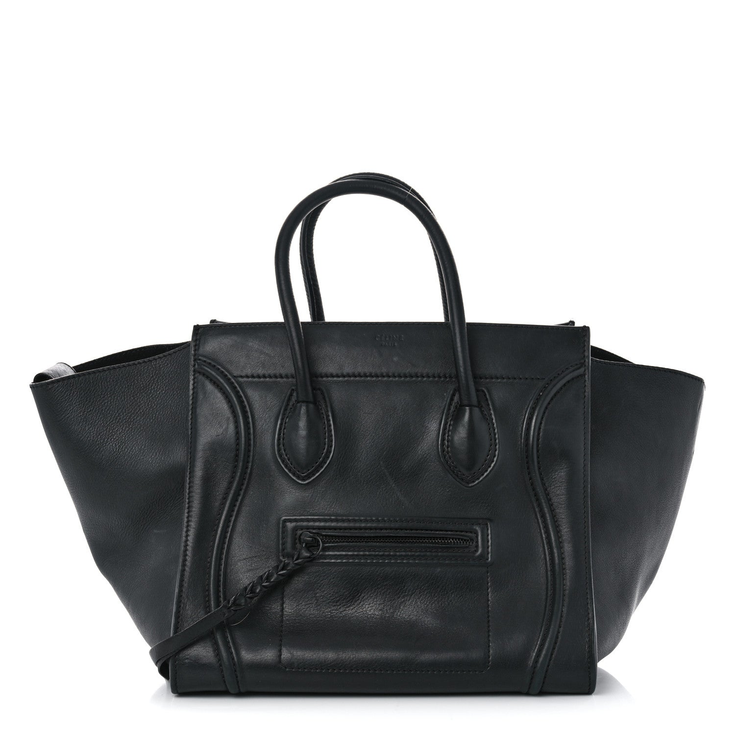 Celine Supple Calfskin Medium Phantom Luggage Black 1 of 15