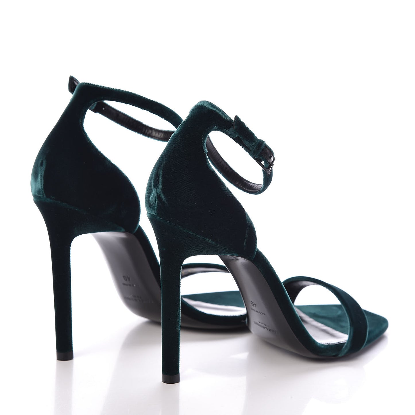 Velvet Amber 105 Ankle Strap Sandals 40 Malachite