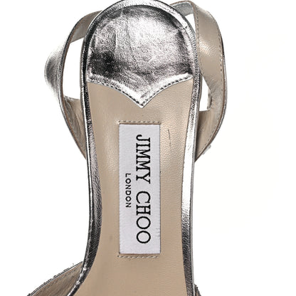 Jimmy Choo Coarse Glitter Miranda Sandals 39 Silver 7 of 7