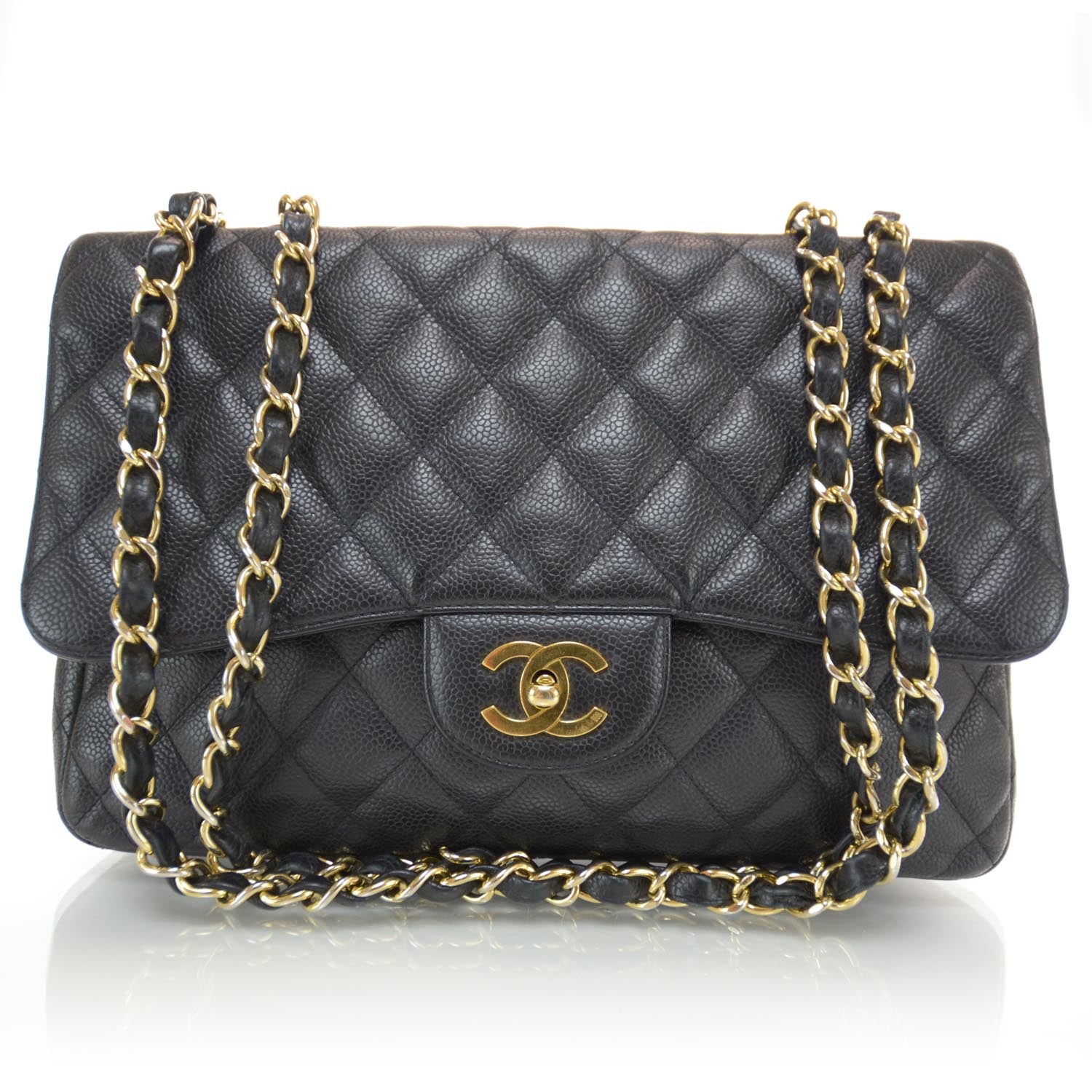 Chanel Caviar Jumbo Single Flap Black GHW 1 of 10