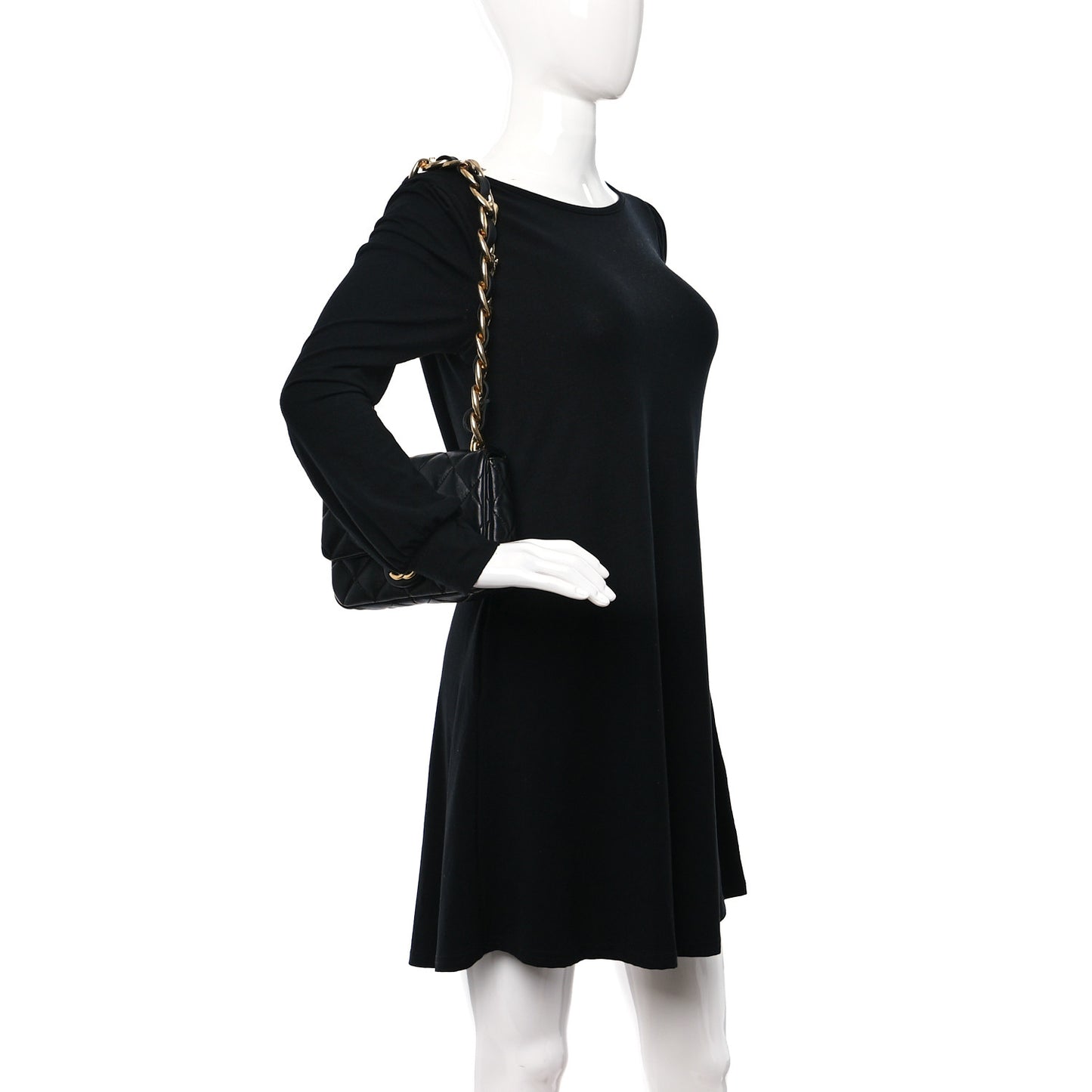 Lambskin Quilted Small Funky Town Flap Black