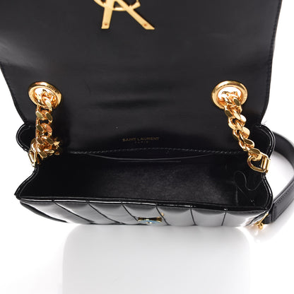 Saint Laurent Patent Calfskin Matelasse Monogram Small Vicky Chain Bag Black 7 of 8