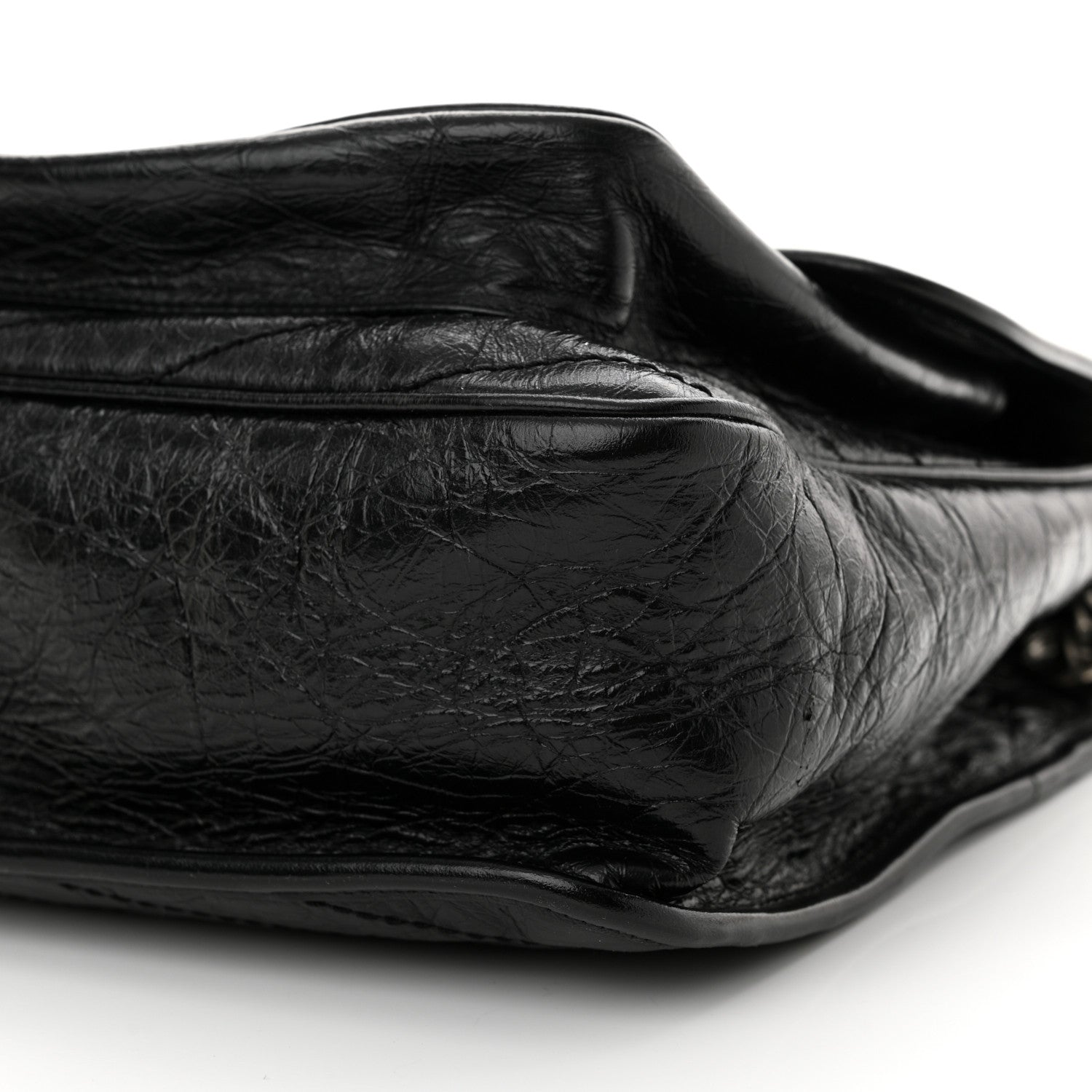 Saint Laurent Crinkled Calfskin Matelasse Monogram Large Niki Chain Satchel Black 10 of 10