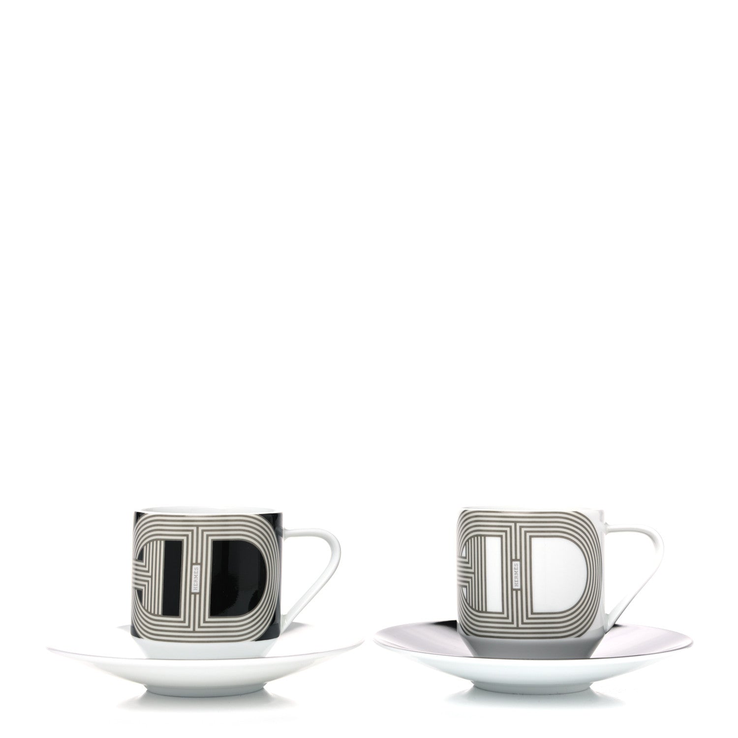 Hermes Porcelain Rallye 24 Coffee Cup And Saucer Set Of 2 1 of 6