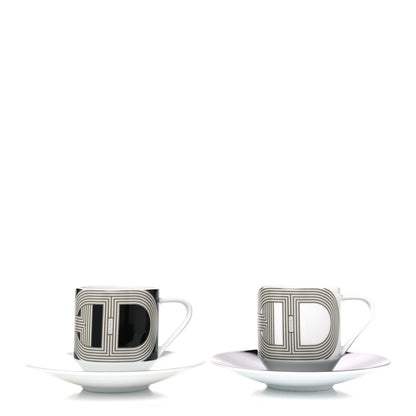 Hermes Porcelain Rallye 24 Coffee Cup And Saucer Set Of 2 1 of 6