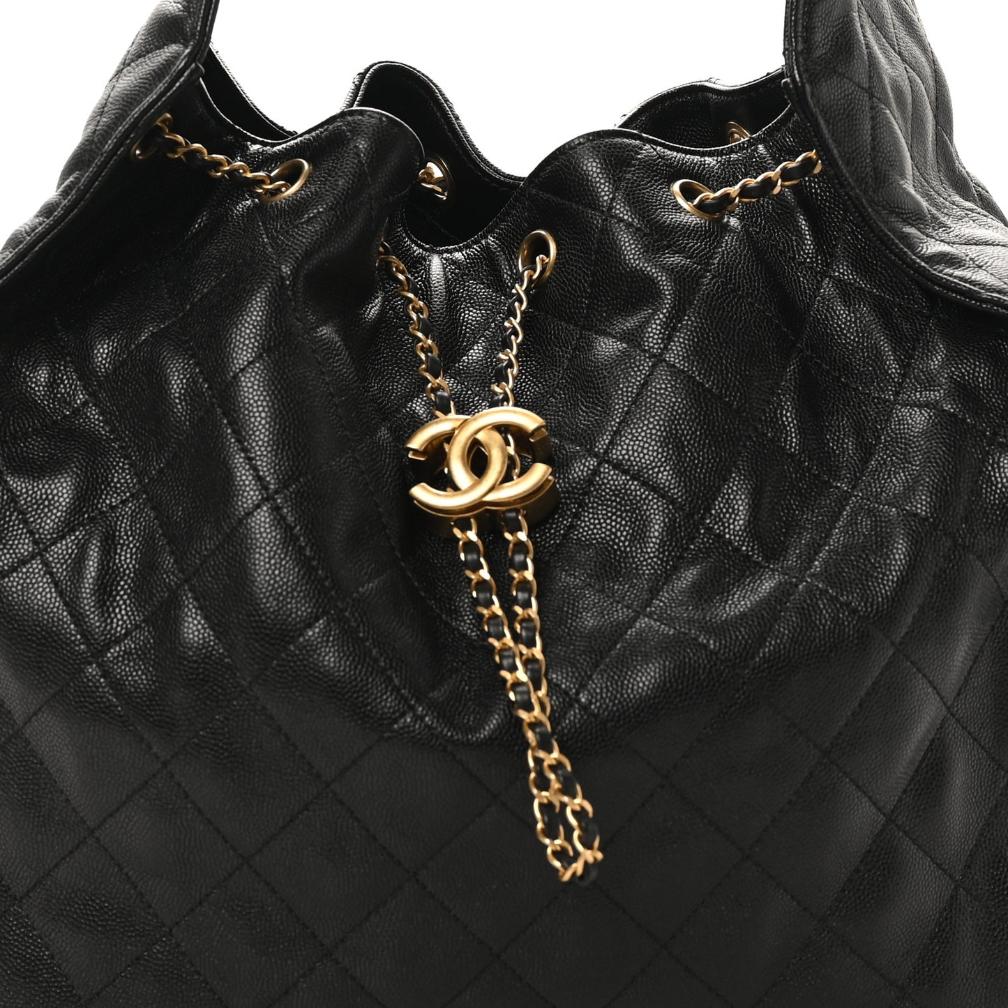 Caviar Quilted Medium Chanel 25 Handbag Black