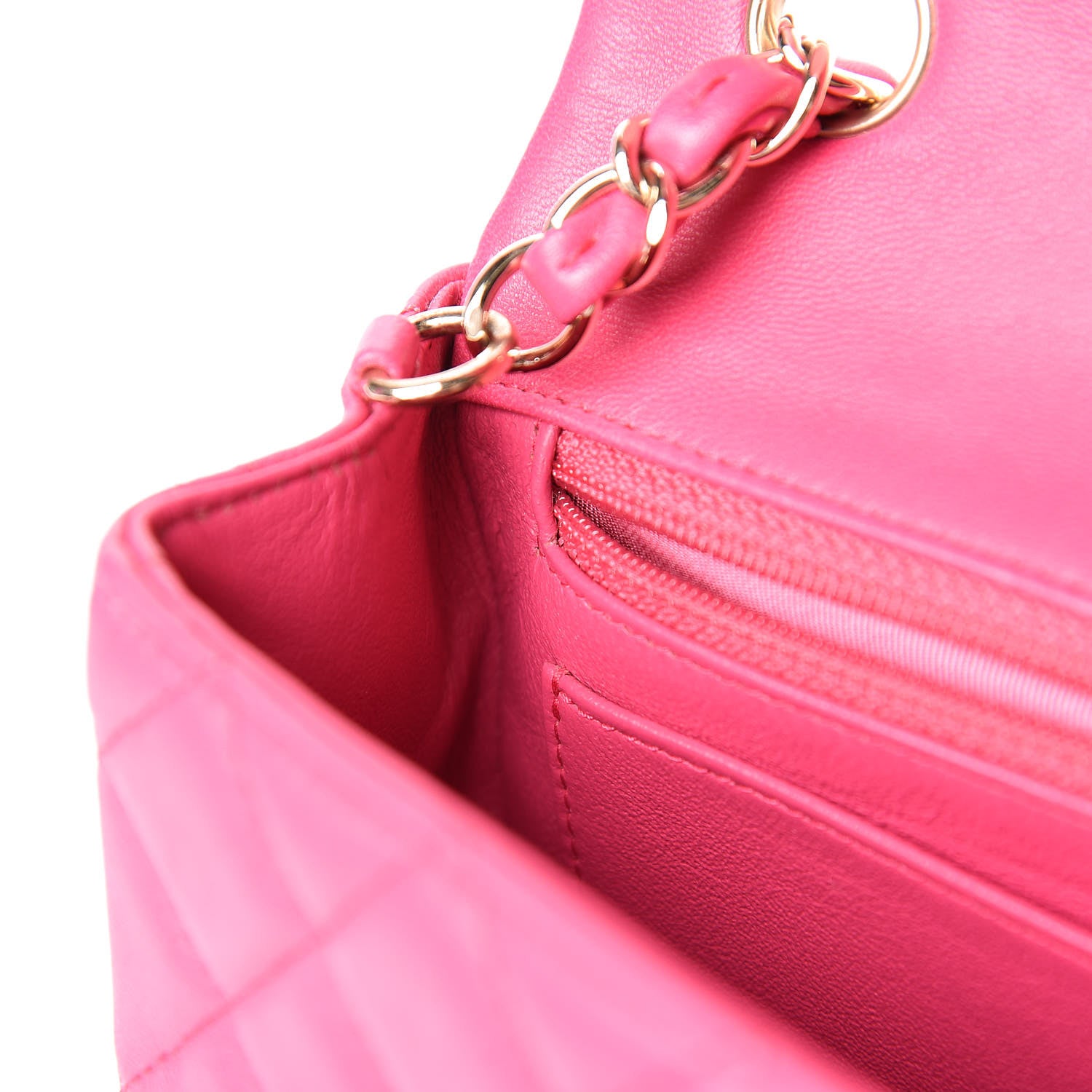 Chanel Lambskin Quilted Mini Rectangular Flap Fuchsia 9 of 21