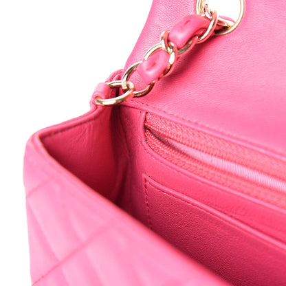 Chanel Lambskin Quilted Mini Rectangular Flap Fuchsia 9 of 21